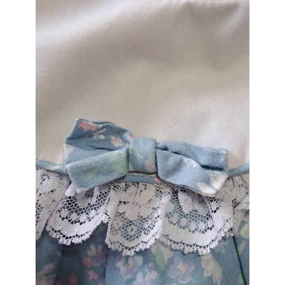 Vtg Bryan Baby Girl 6-9 Months Floral Tiered Dress Pastel Lace Bow Collar 2 Pc - Picture 4 of 13